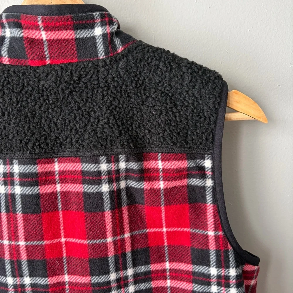 Talbots‎ Small Petite thermawarmth red black plaid vest Women’s Reversible